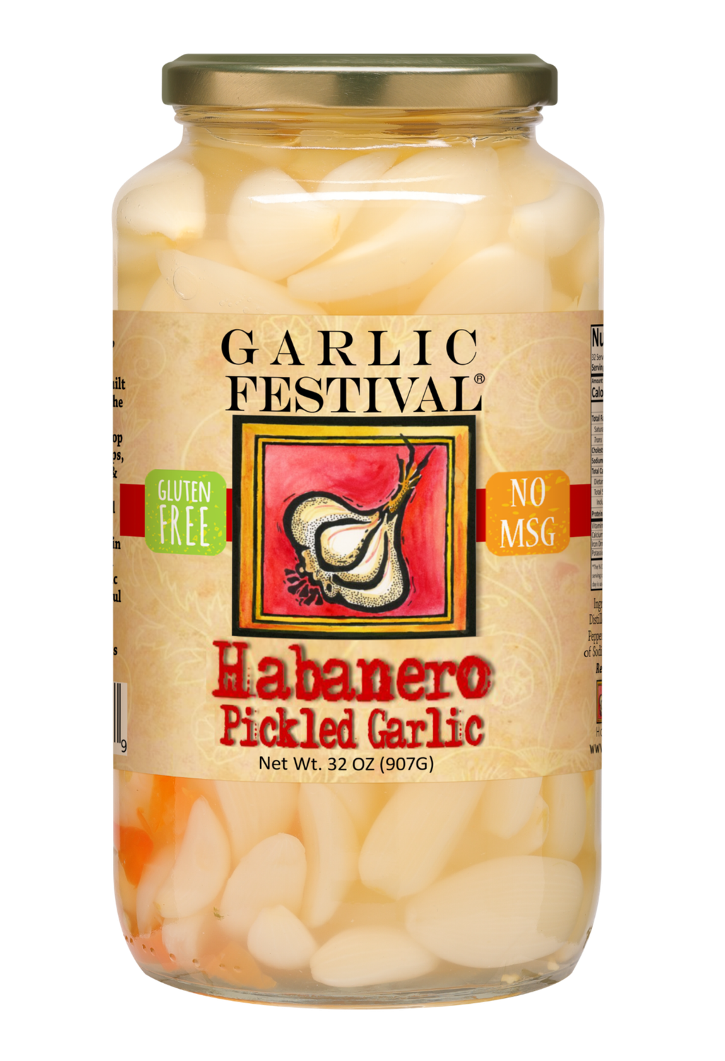 Habanero Pickled Garlic Grande 32 oz.