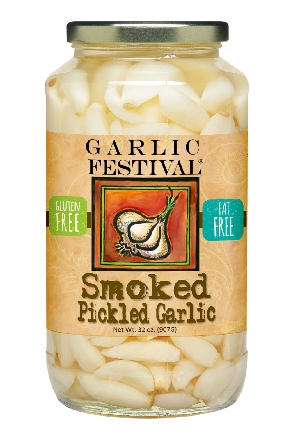 Smoked Pickled Garlic Grande 32 oz.