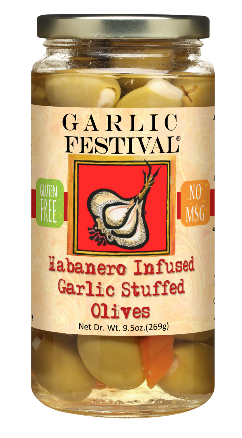 Habanero Infused Garlic Stuffed Olives
