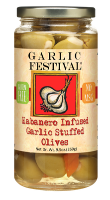 Habanero Infused Garlic Stuffed Olives