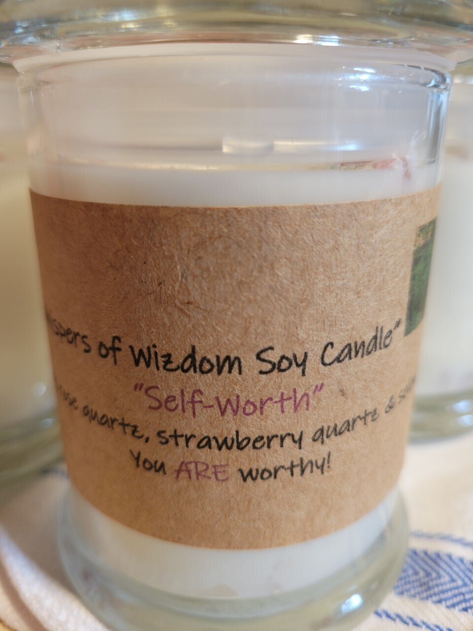 Judy's Soy Candle -Self Worth-Glass lid (Larger)
