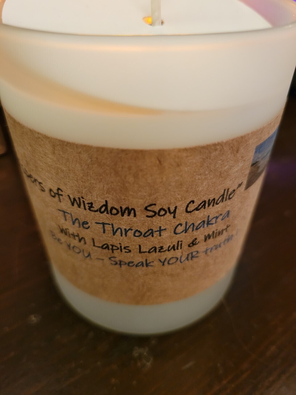Judy's Soy Candle -Throat Chakra- with Mint & Lapis