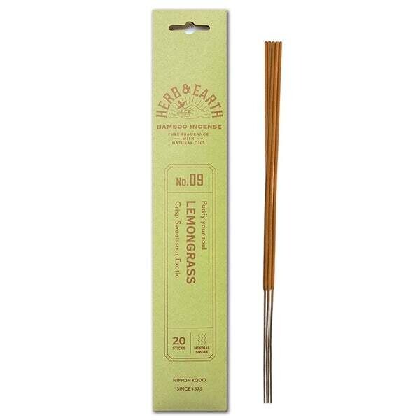Incense Herb & Earth (Less Smoke) Lemongrass  (20 stick packet)