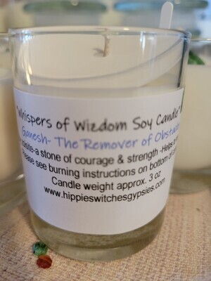 Judy's Soy Candle -Ganesh/Remover of Obstacles -White Tea (VOTIVE SIZE)