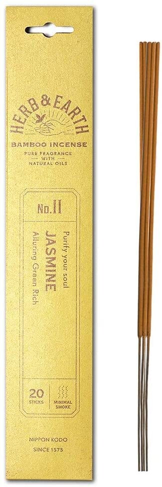 Incense Herb & Earth (Less Smoke) Jasmine  (20 stick packet)