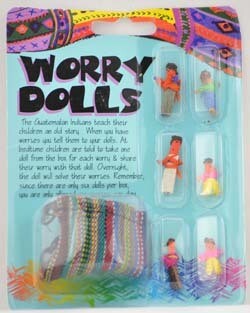 Worry Dolls- Six Mini Dolls with Pouch- Set
