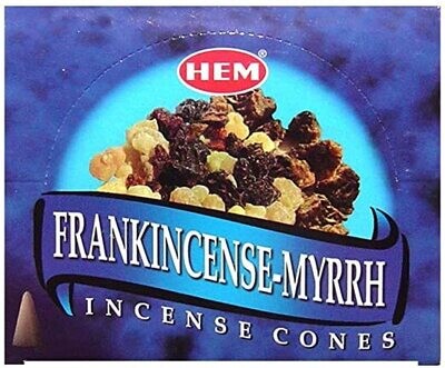 Incense Cones HEM Frankincense/Myrrh  (10 pack)