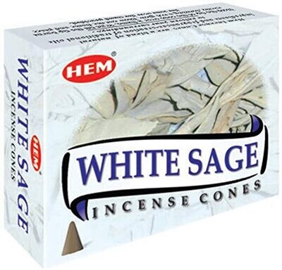Incense Cones HEM White Sage  (10 pack)