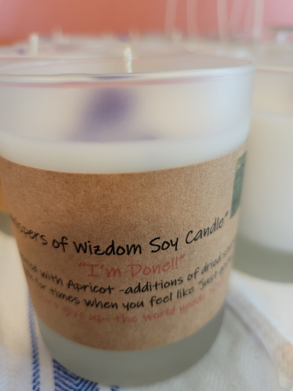 Judy's Soy Candle -I'm Done!! (Apricot) SALE Retiring