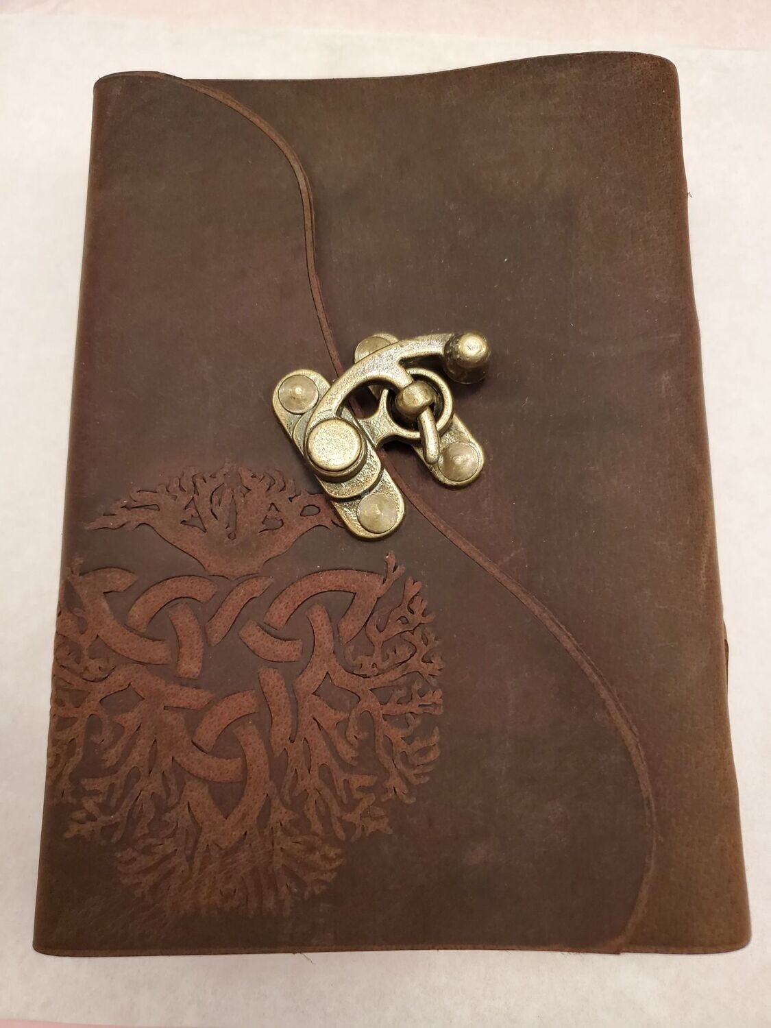 Journal Leather Soft (India) Tree design with latch  5x7