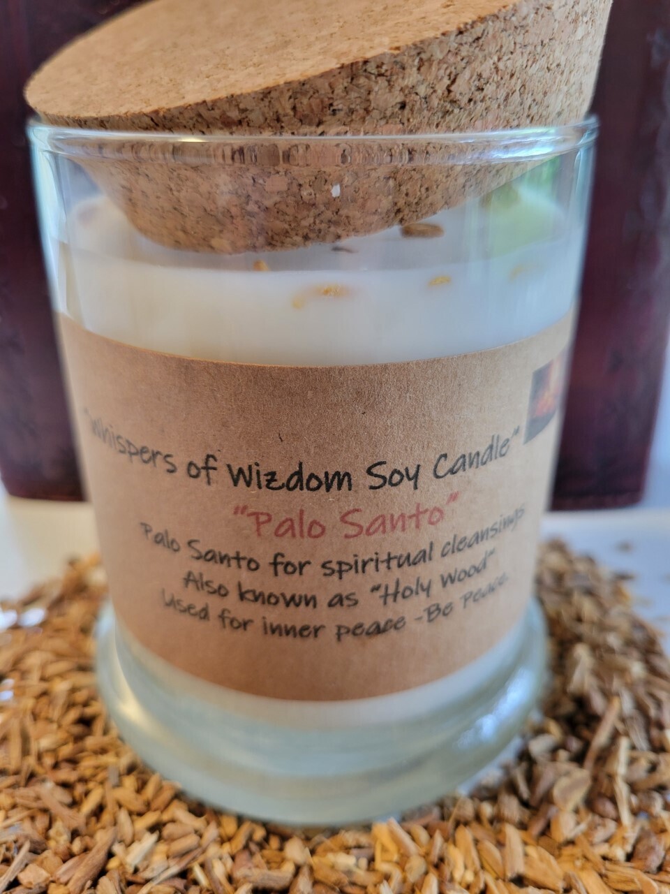 Judy's Soy Candle -"Palo Santo" (Large with Cork Lid)