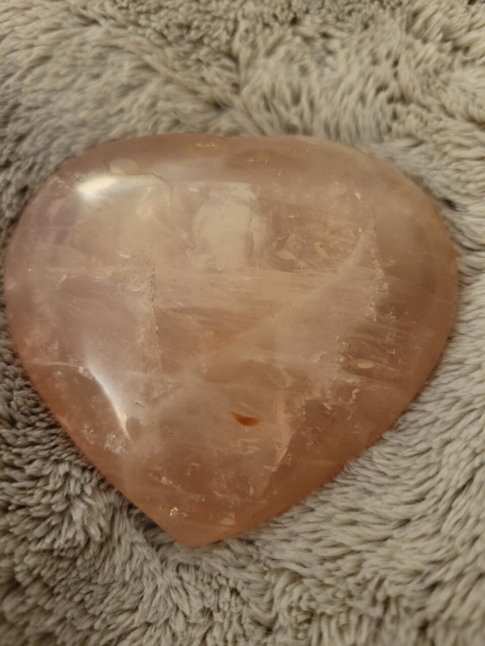 Rose Quartz polished Heart #2 (med size)(Available as of 6/29) Full Moon Ocean Charged