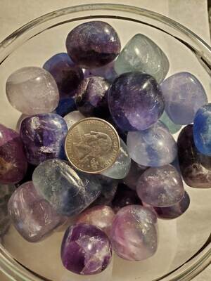 Crystal/Mineral Tumbled Med size Rainbow Fluorite( one piece) intuitively chosen for you.