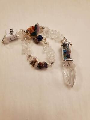 Pendulum Clear Quartz with Color Chips