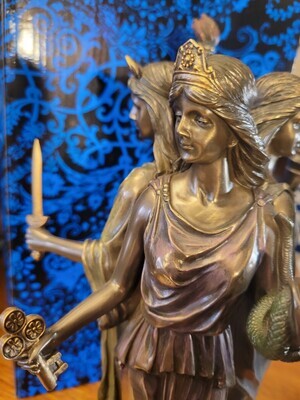 Statue Hecate Greek Triple Goddess of Magic(Cold Cast resin bronze finish)