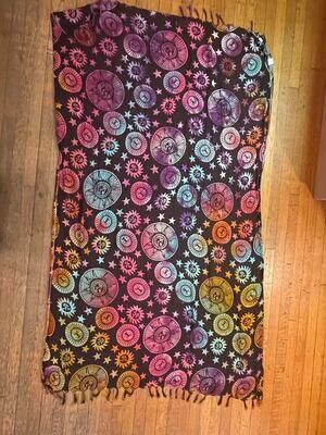 Cloth/Sarong/Altar/Wall Hanging- Celestial 44x72 inches.