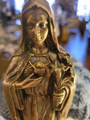 Statue Immaculate Heart of Mary-(Cold Cast) Bronze Finish