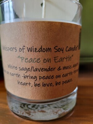 Judy's Soy Candle -Peace on Earth-White sage/lavender