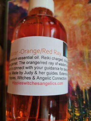 Judy's Moon Water -Orange/Red Ray Of Decision Making -High Vibe 4oz Glass