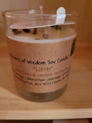 Judy's Soy Candle -Lilith -Spice & Rainbow Tourmaline