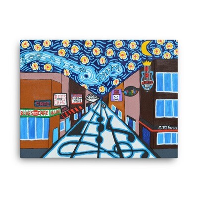 Memphis Nights on Beale Street 18X24 Canvas Print