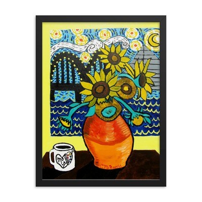 Sunflowers under Memphis Nights 18X24 Framed Print