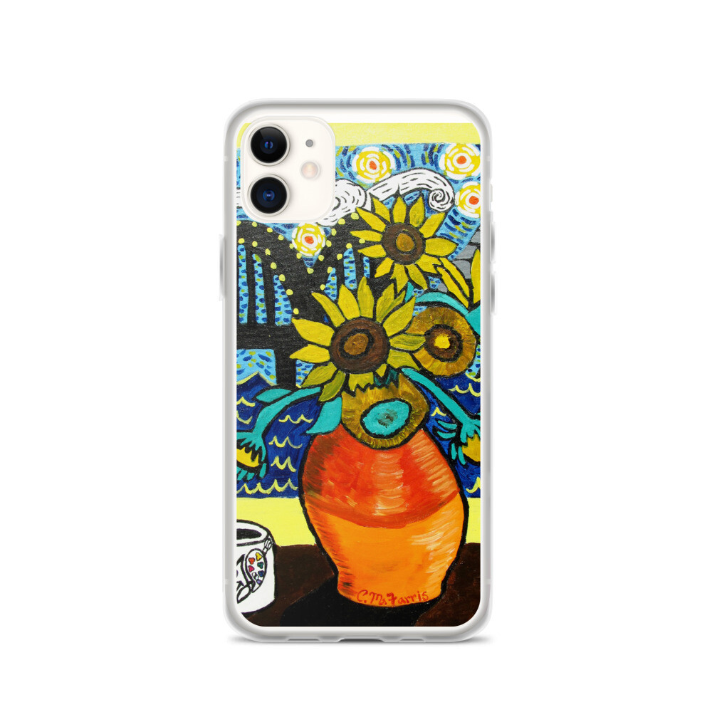 Sunflowers under Memphis Nights iPhone Case