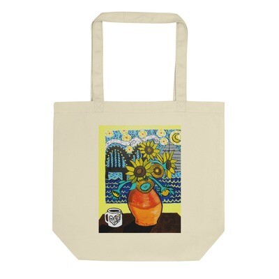 Sunflowers under Memphis Nights Eco Tote Bag