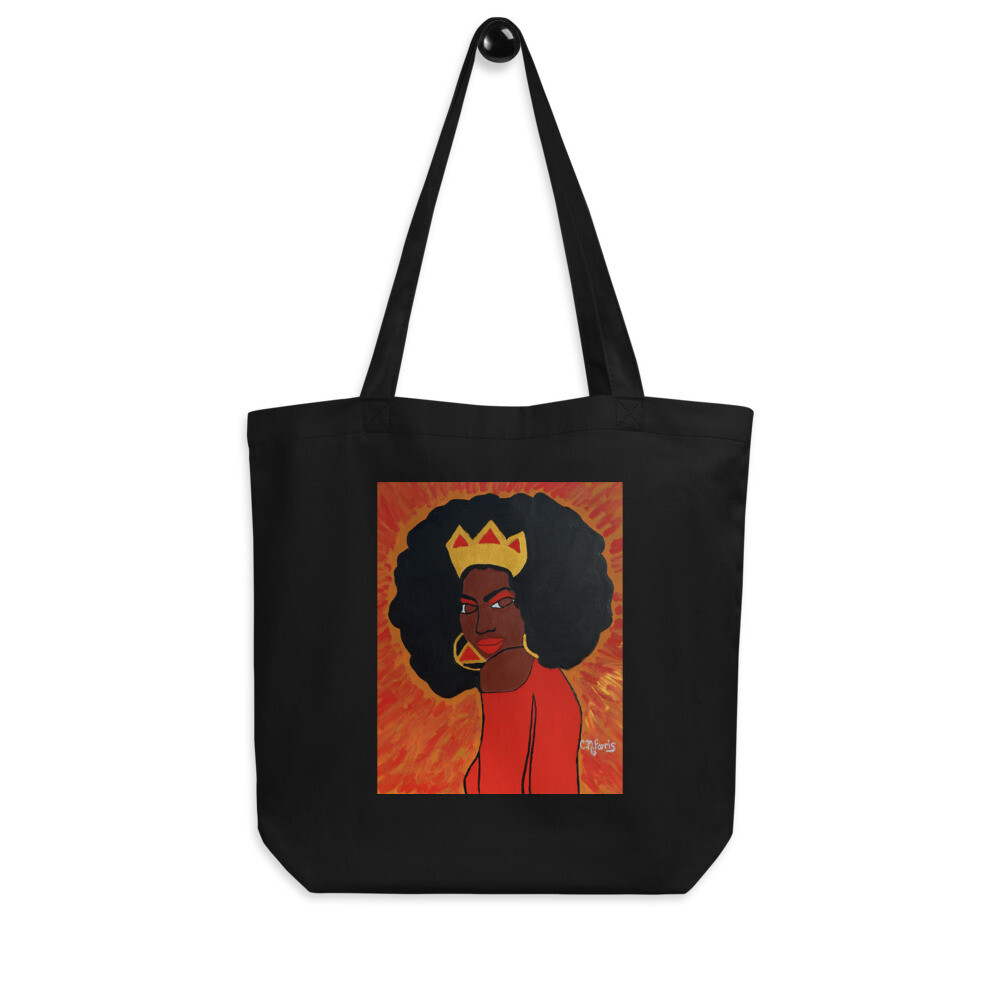 Fierce Queen Eco Tote Bag, Color: Black