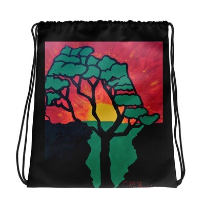 African Sunset Drawstring bag