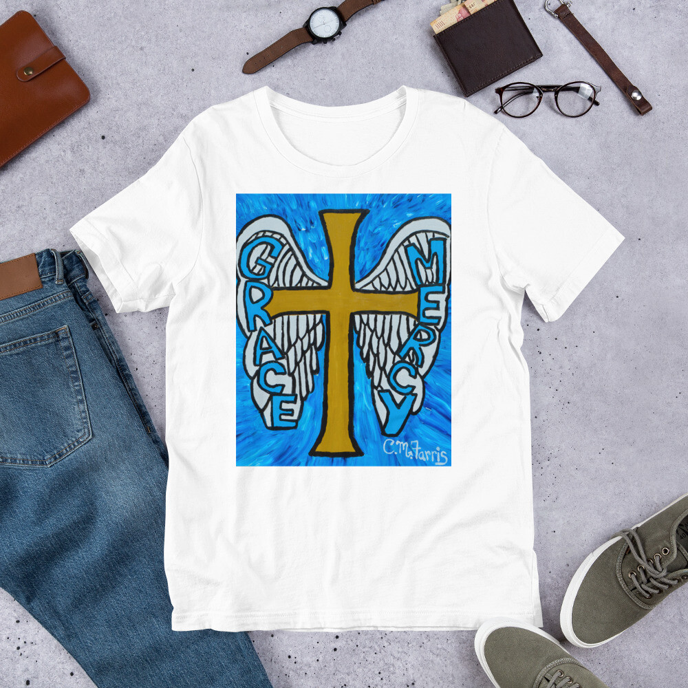  Grace and Mercy Short-Sleeve Unisex T-Shirt, Color: White, Size: S