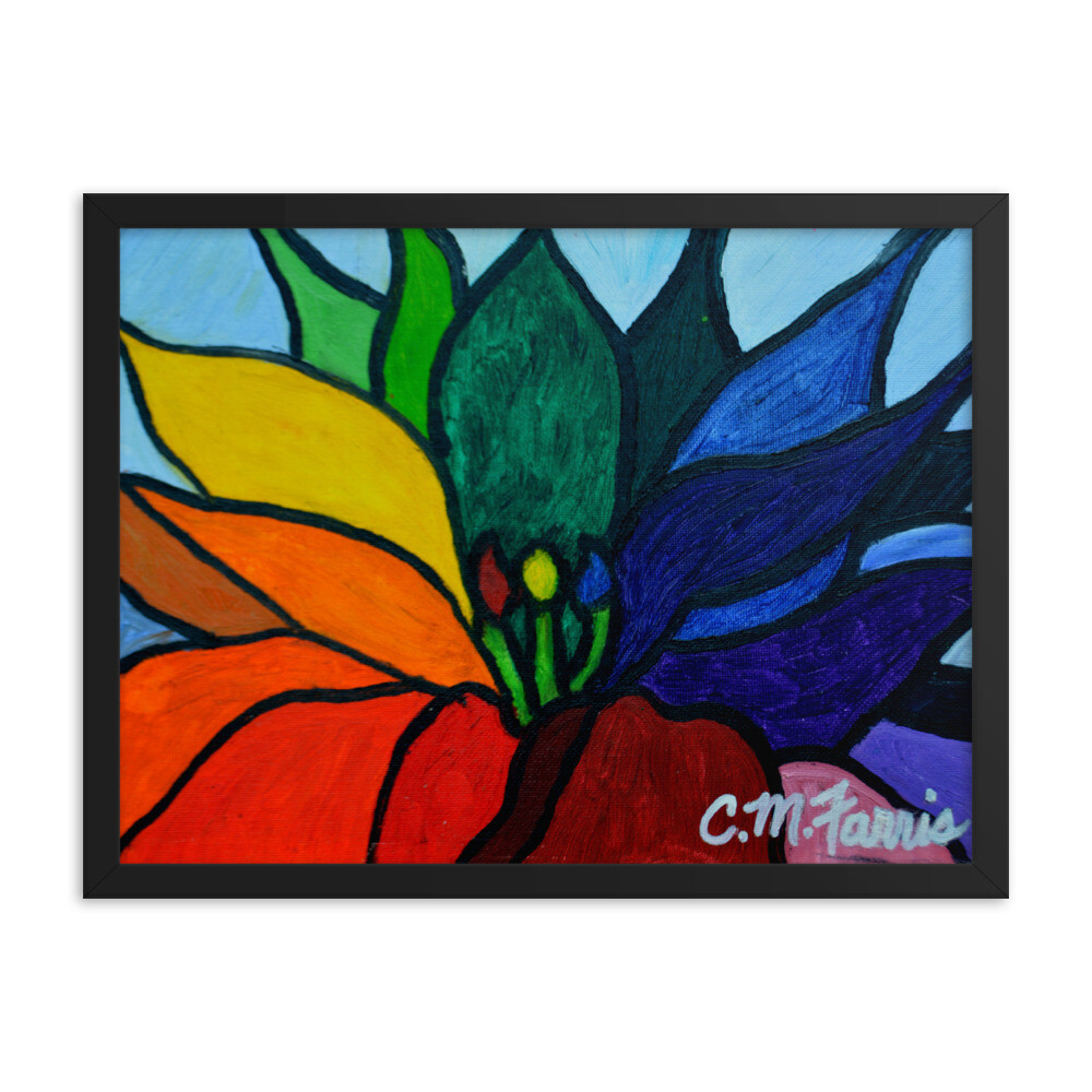 Rainbow Lotus Framed Print