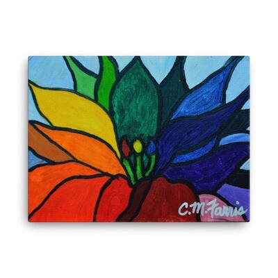 Rainbow Lotus Flower Canvas Print