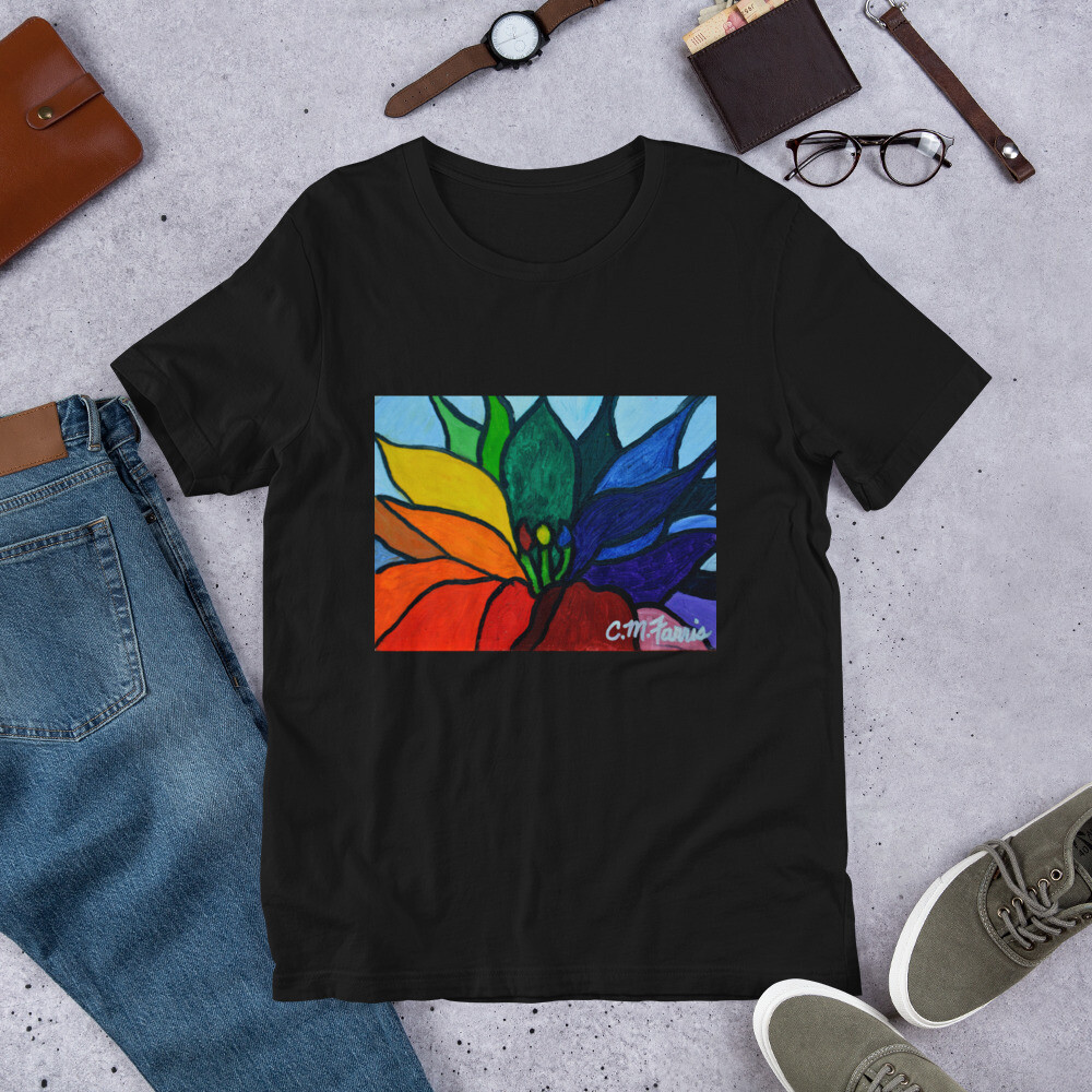 Rainbow Lotus Flower Short-Sleeve Unisex T-Shirt