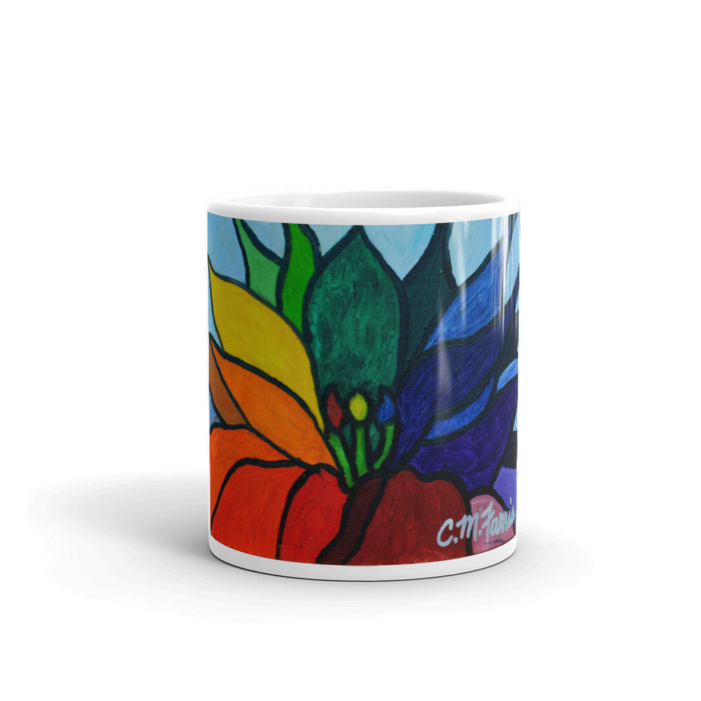 Rainbow Lotus Flower Mug, Size: 11oz