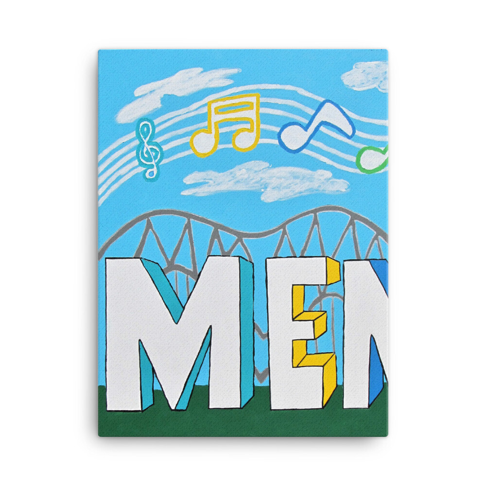Sights &amp; Sounds of Memphis (1 of 3 pc set) 18x24 Canvas
