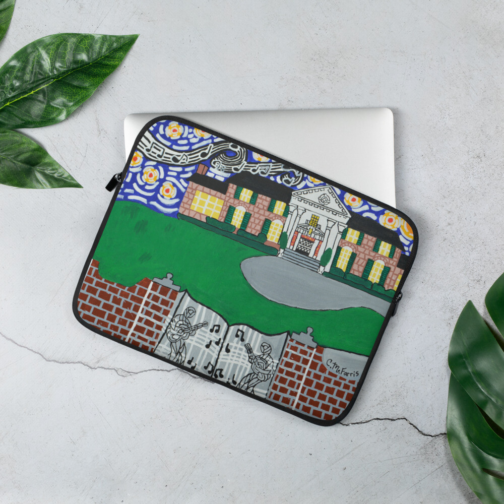 Memphis Nights over Graceland Laptop Sleeve, Size: 13 in