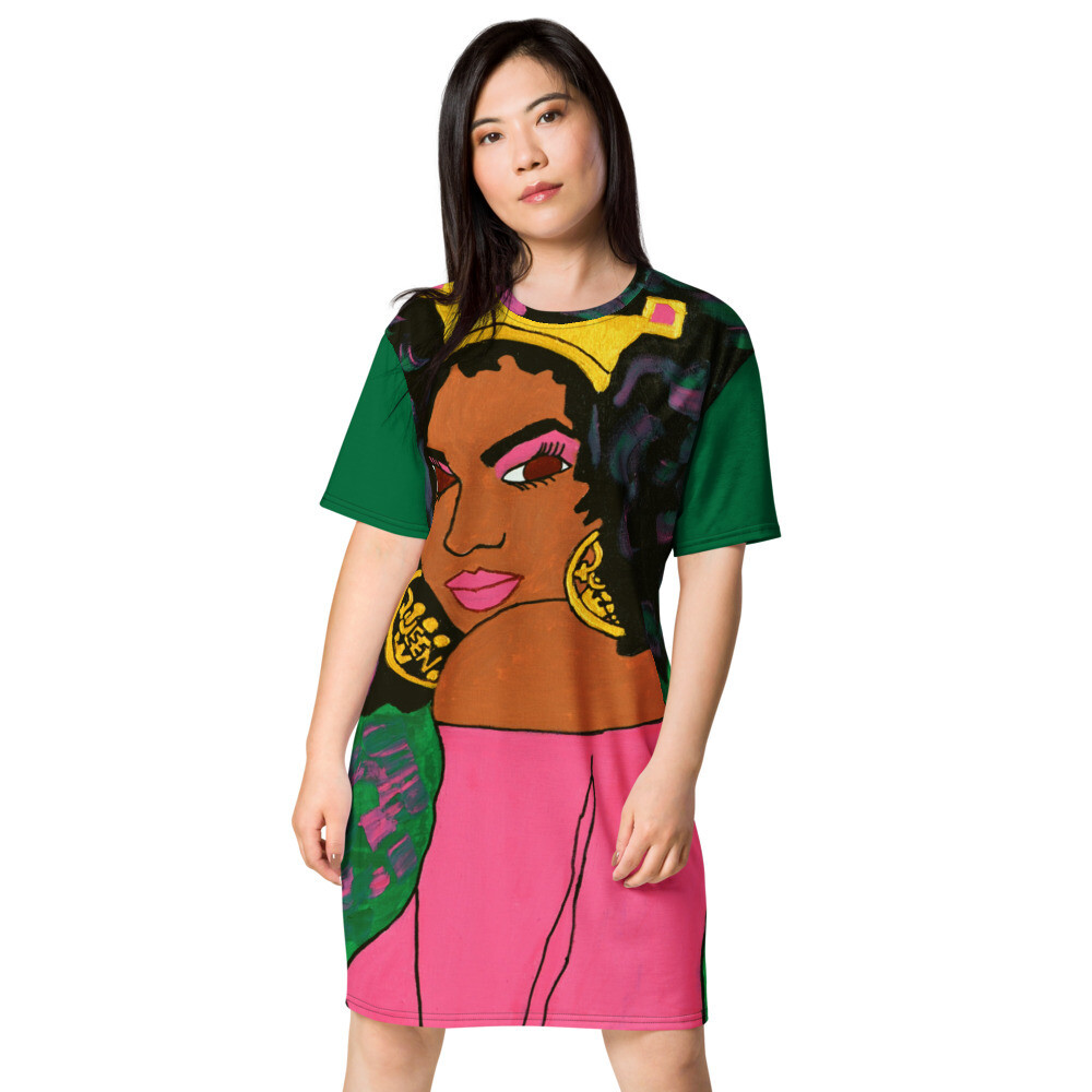 Black Queen T-shirt dress, Size: 2XS
