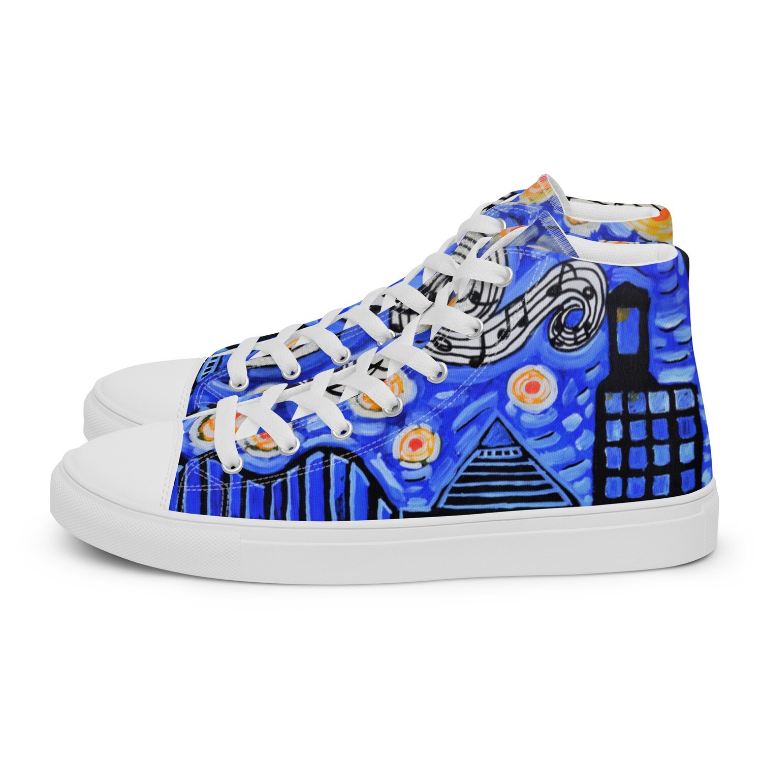 Memphis Nights Men’s high top canvas shoes, Size: 5