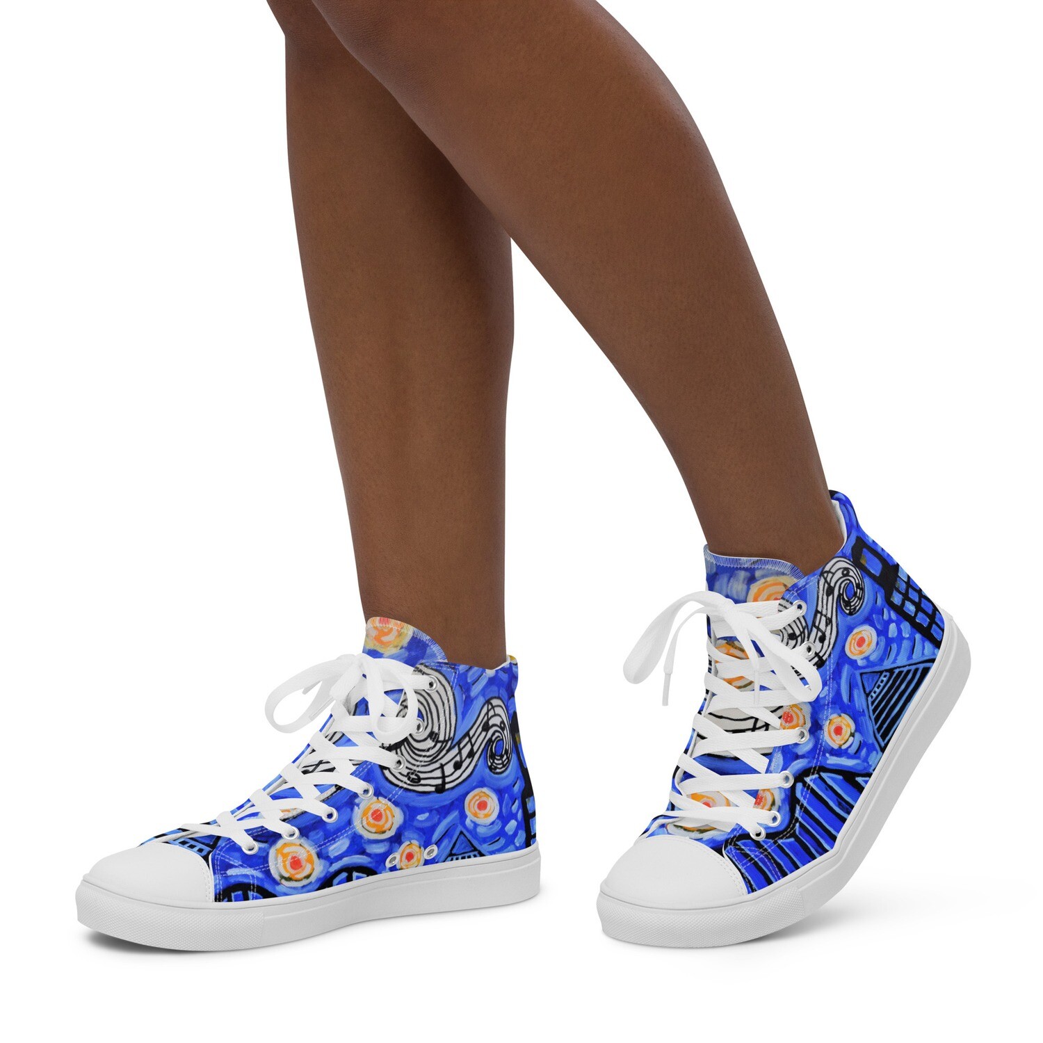 Memphis Nights Women’s high top canvas shoes, Size: 5