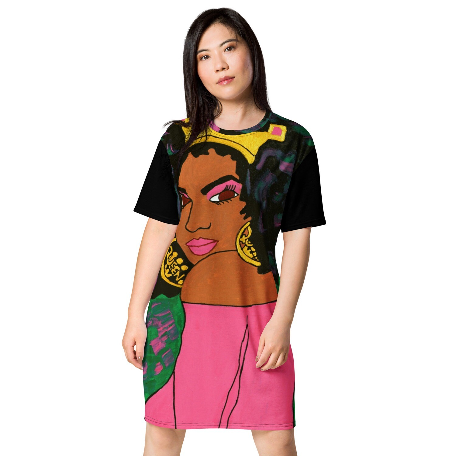 Black Queen T-shirt dress, Size: 2XS