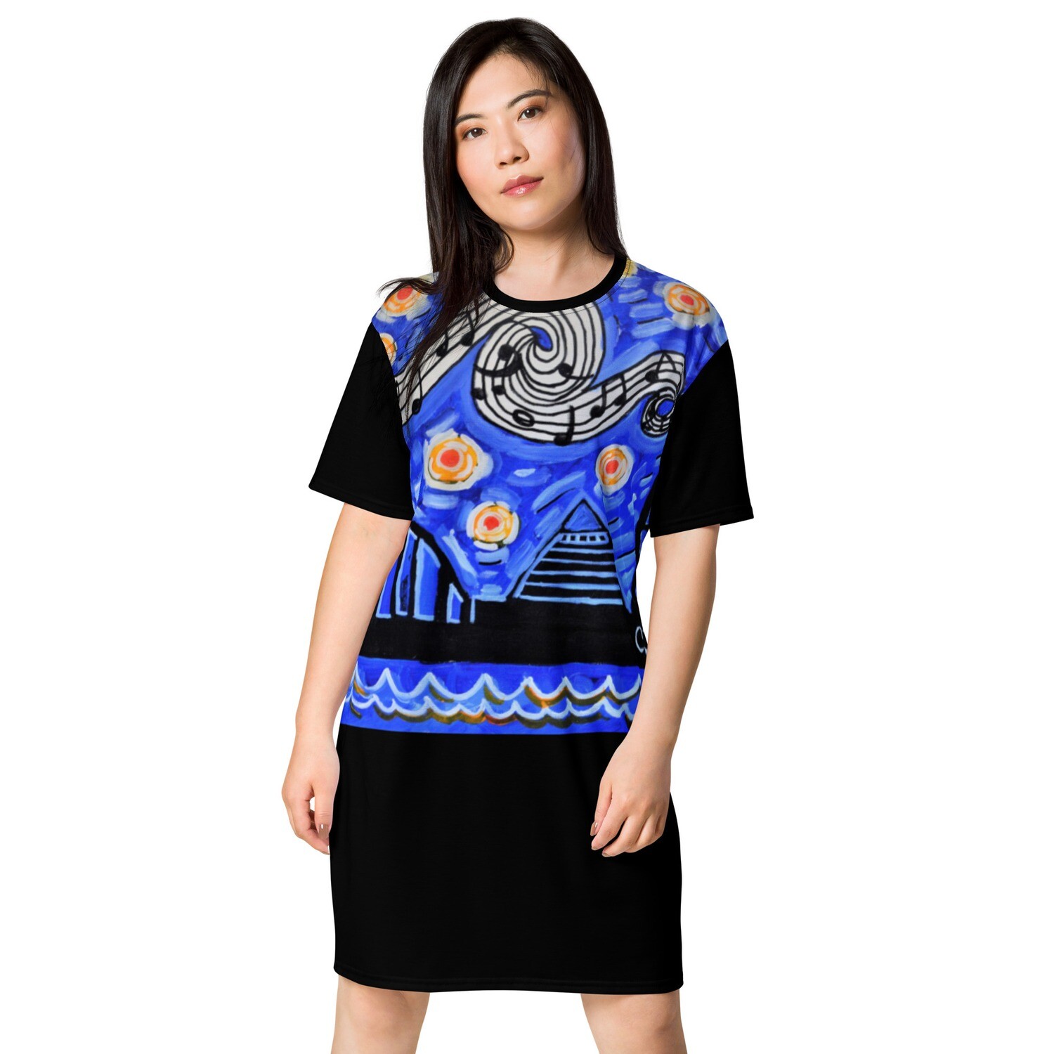 Memphis Nights T-shirt dress, Size: 2XS