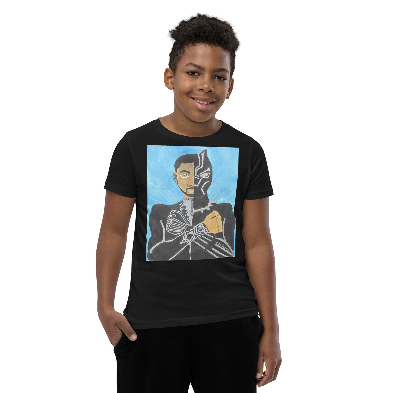 Wakanda Forever Boys Short Sleeve T-Shirt, Color: Black, Size: S