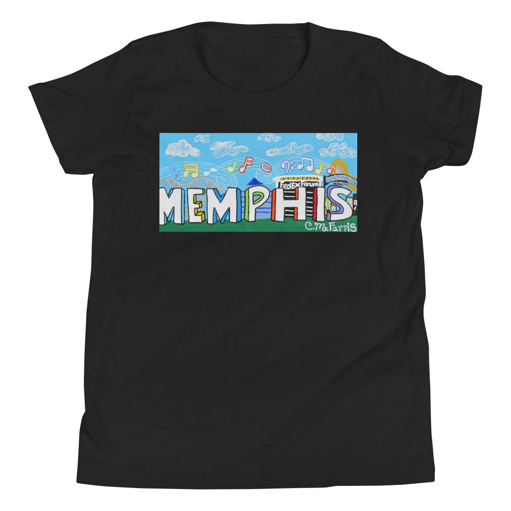 Sights &amp; Sounds of Memphis Youth  T-Shirt, Color: Black, Size: S