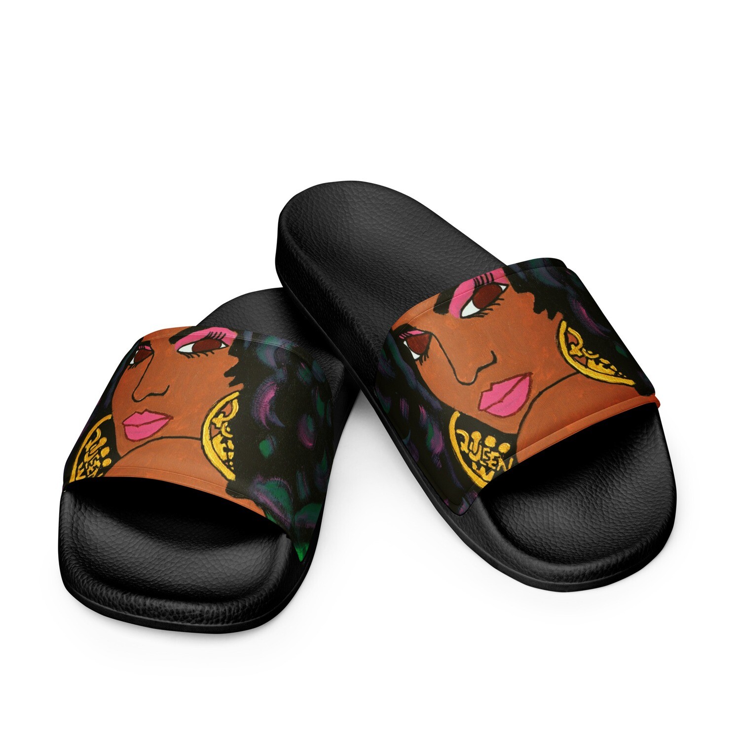 Black Queen Women&#39;s slides, Size: 5.5