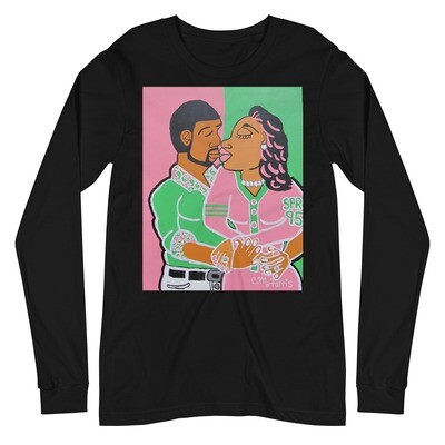 Lovers Embrace: Pink  &amp; Green Edition Women's  Long Sleeve Tee 