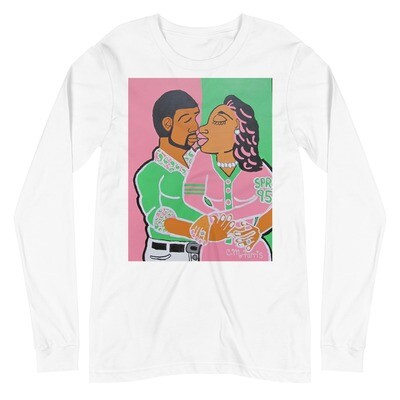 Lovers Embrace: Pink  & Green Edition Women's  Long Sleeve Tee 