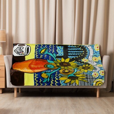 Sunflowers and Memphis Nights Sherpa blanket