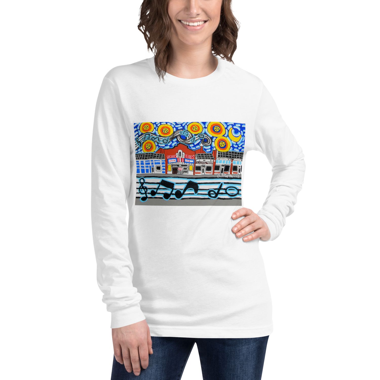 Stax Music Nights Womens Long Sleeve Tee