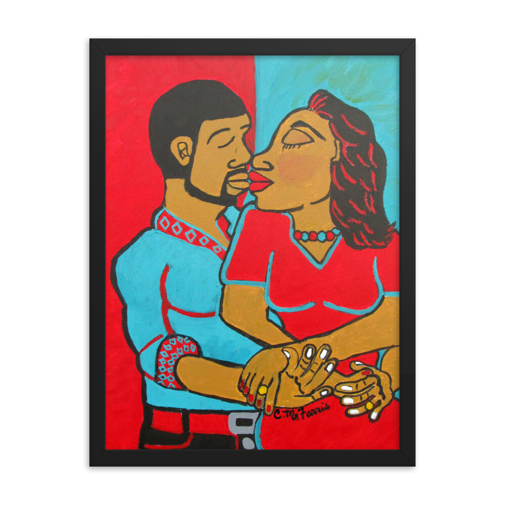 Lovers Embrace Framed 18X24 Print